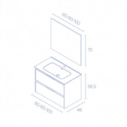 comprar Set Suki 60cm 2 Cajones Fumé Arenado online - Amizuva