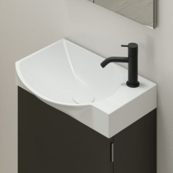 comprar Conjunto Mika Mueble Baño Blanco Brillo 45cm 1 Puerta + Lavabo y Espejo. online - Amizuva