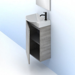 comprar Conjunto Mika Mueble Baño Gris Arenado 45cm 1 Puerta + Lavabo y Espejo. online - Amizuva