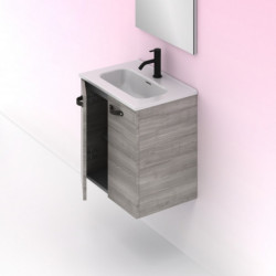 comprar Conjunto Aneko Mueble Baño Gris Arenado 50cm 2 Puertas + Lavabo y Espejo. online - Amizuva