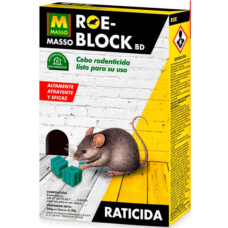 comprar Raticida Roe-Massoblock Bd 260G online - Masso