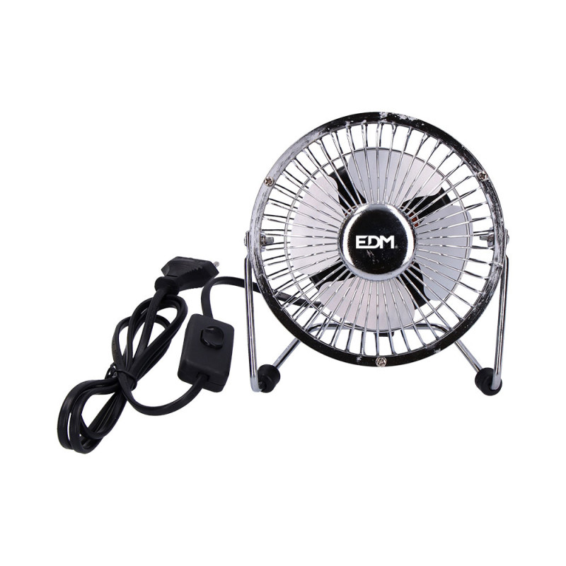 comprar Mini ventilador industrial de sobremesa cromado potencia: 15w aspas: ø10x15cm edm online - EDM