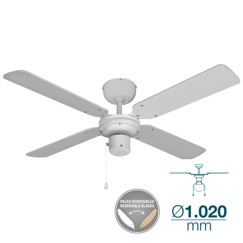 comprar Ventilador de techo modelo baltico blanco potencia: 50w aspas: ø102cm edm online - EDM