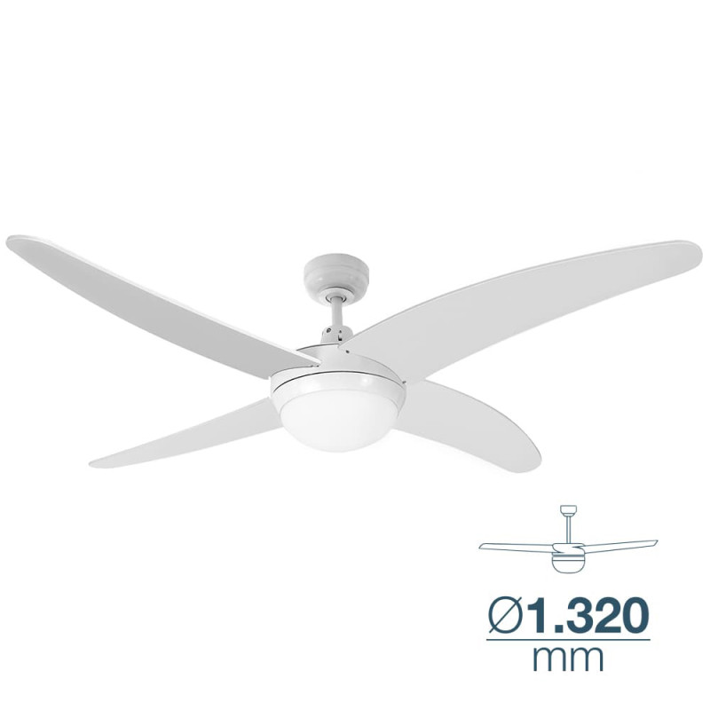 comprar Ventilador de techo modelo caspio blanco potencia: 60w aspas: ø132cm con mando a distancia edm online - EDM