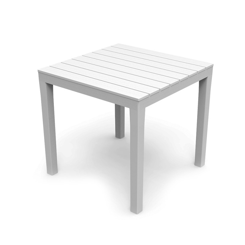 comprar Mesa cuadrada de jardin color: blanco 78x78x72cm modelo: bali ipae progarden online - IPAE PROGARDEN