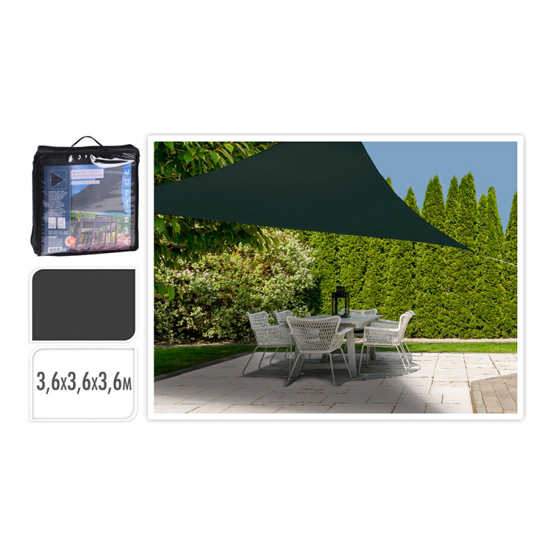 comprar Toldo de tela triangular color: gris oscuro 360x360x360cm ambiance online - AMBIANCE