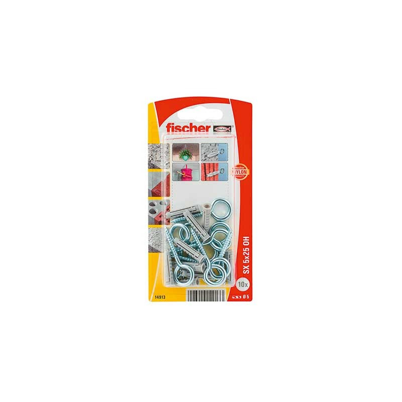 comprar Taco de expansión SX 5 x 25 con gancho de ojo Fischer online - Fischer